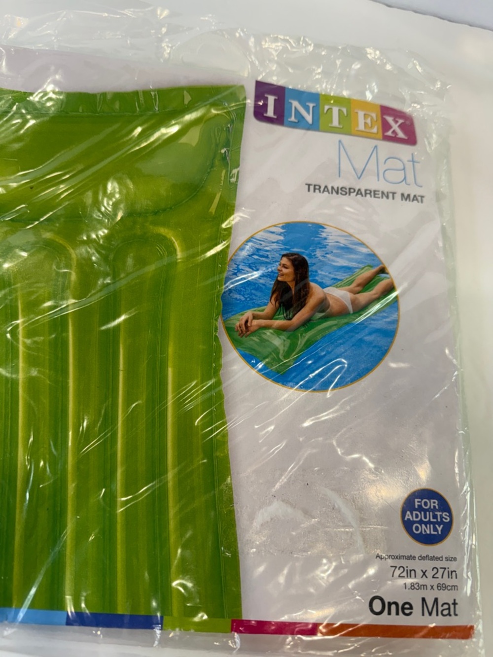 🆕 Pool Float Set of 2 Transparent Lounge Mats 72” Adult Luxury Green